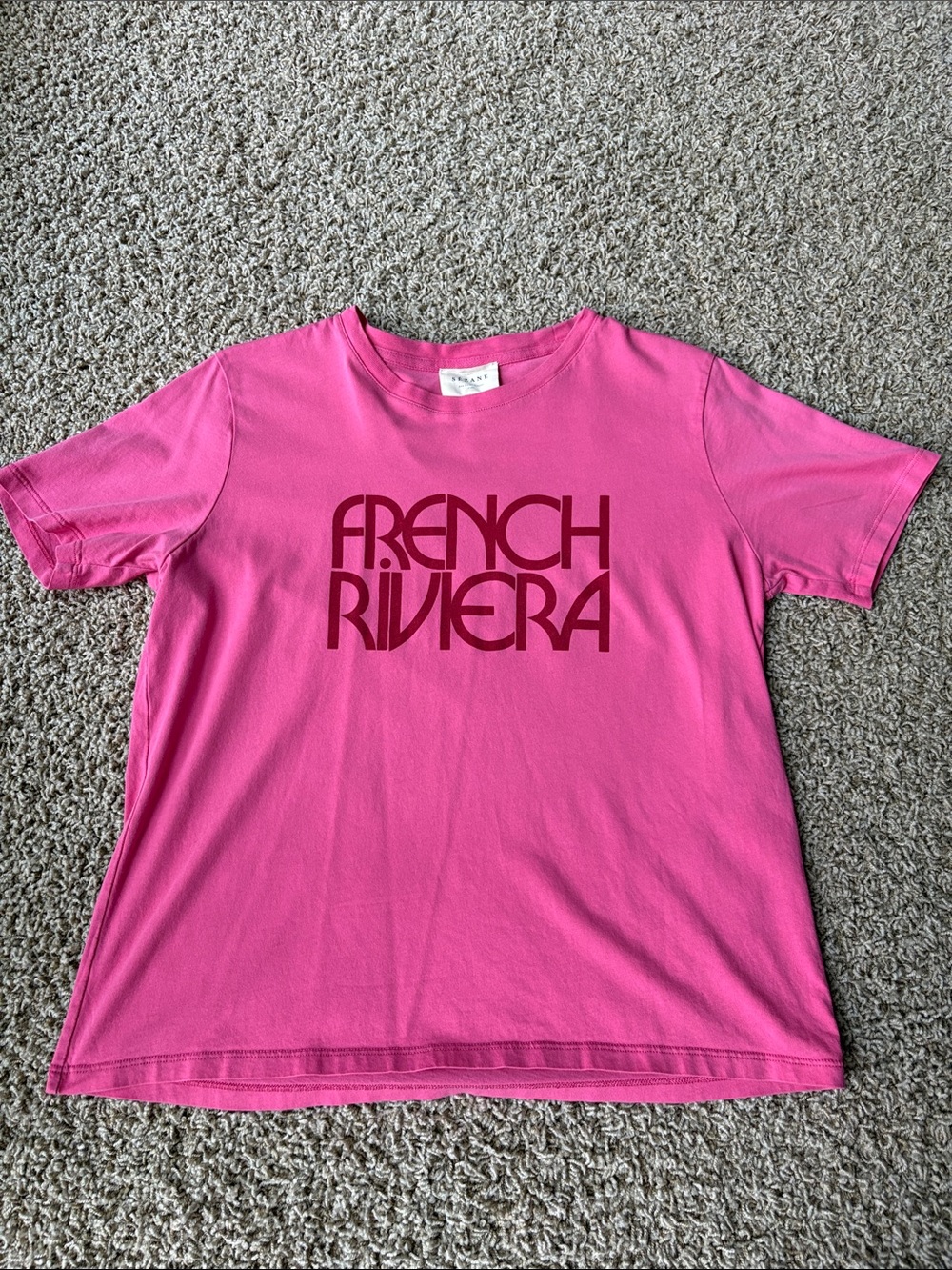 Sézane French Riviera Pink Graphic Tee size M